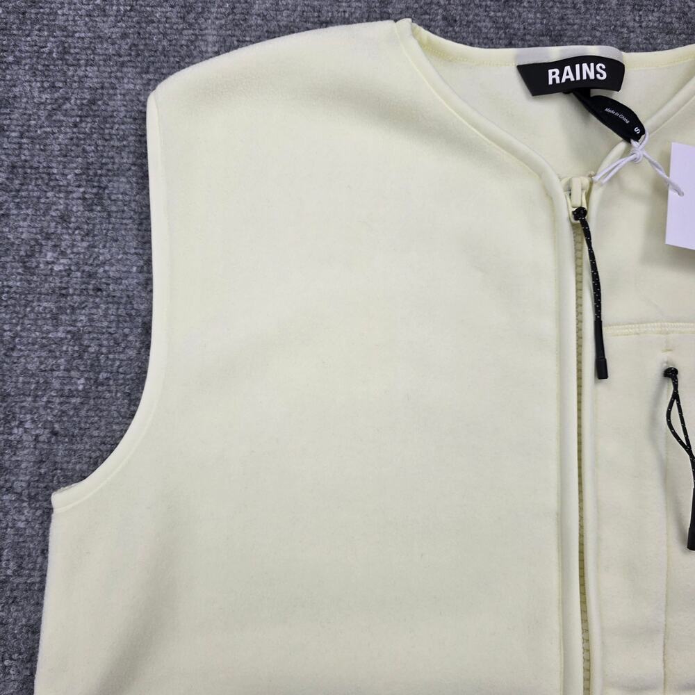 RAINS Vest Unisex Small Yellow Breathable Insulated Water Repellent Fleece - Picture 8 of 16